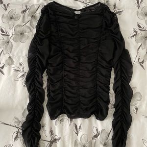 & other stories sheer ruched top